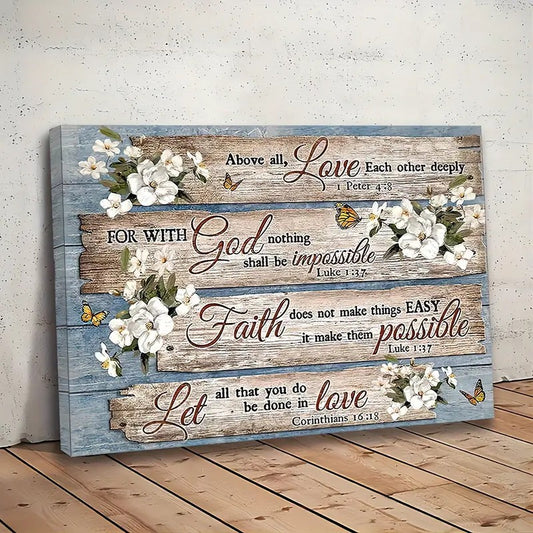 1 Piece Wood Frame Canvas Painting, Christian Bible Verses